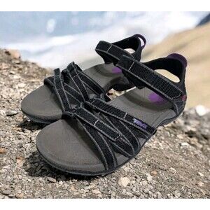 Teva Tirra Strappy Sandals Women's Size 7.5 Hiking Outdoors Purple Black  Trail